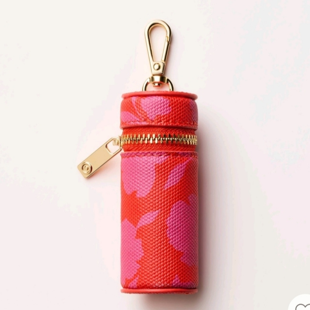 NWT Kate Spade x Target Pink & Red Floral Keychain Bag Charm Keychain